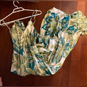 Angie Tropical Leaf Print Jumper size Small BNWOT